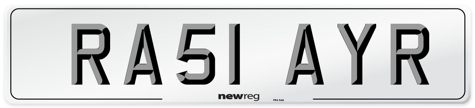 RA51 AYR Number Plate from New Reg